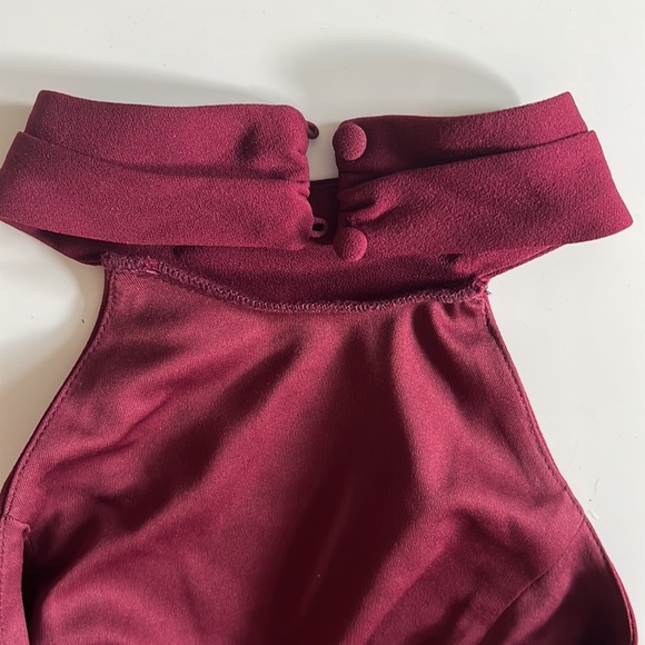 —SOLD— Lulus Burgundy Halter Romper - Picture 3 of 6